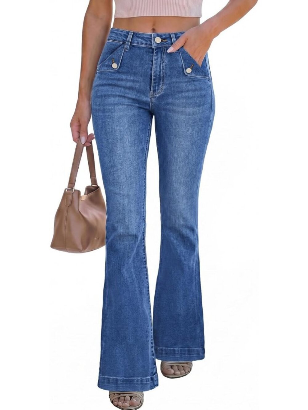 High-Waisted Flared Jeans for Women | Trendy Denim Pants | Stylish Casual Wear